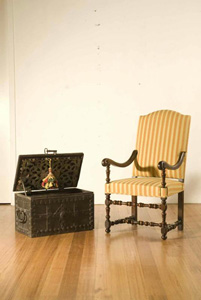 A Louis XIV   walnut armchair