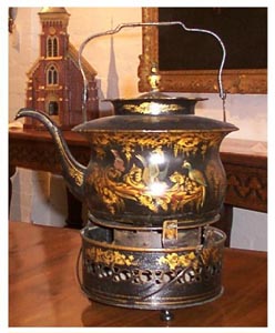 A toleware kettle