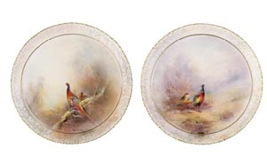 Pair of Royal Worcester Plates by Jas Stinton
