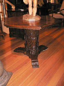 A walnut centre table