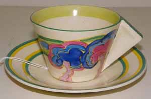 Clarice Cliff Conical OASIS Bizarre Cup &#38; Scr
