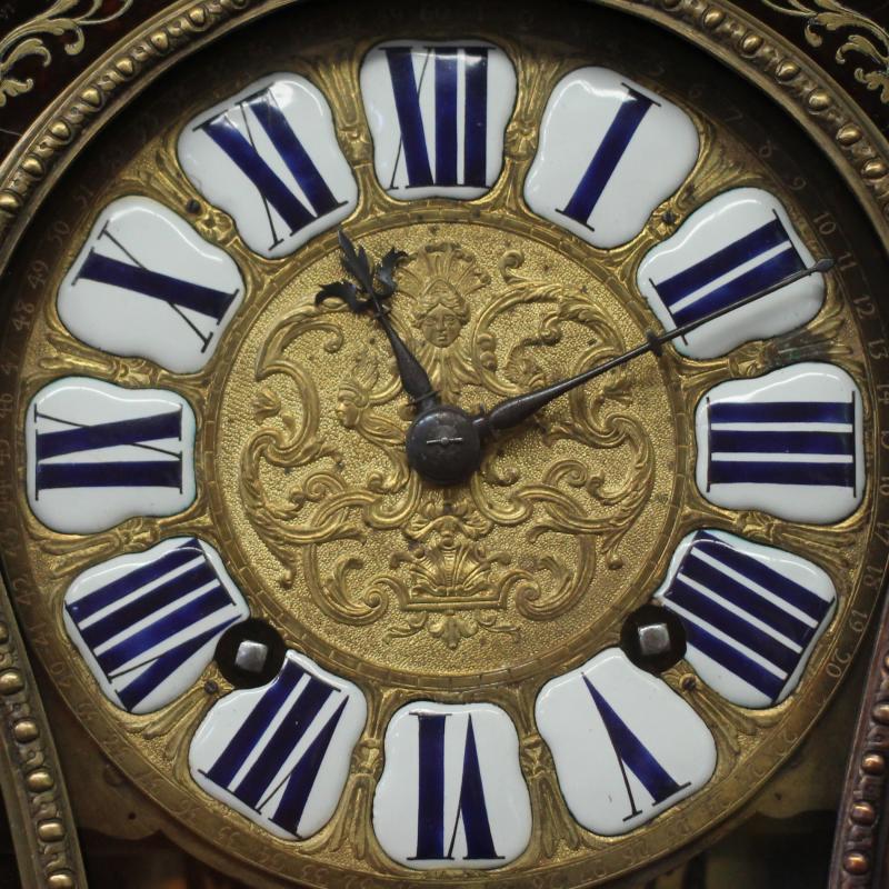 18TH CENTURY LOUIS XV BOULLE BRACKET CLOCK.