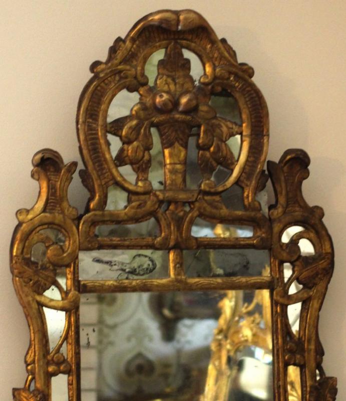 A PAIR OF 18th CENTURY LOUIS XV GILT-MIRRORS.