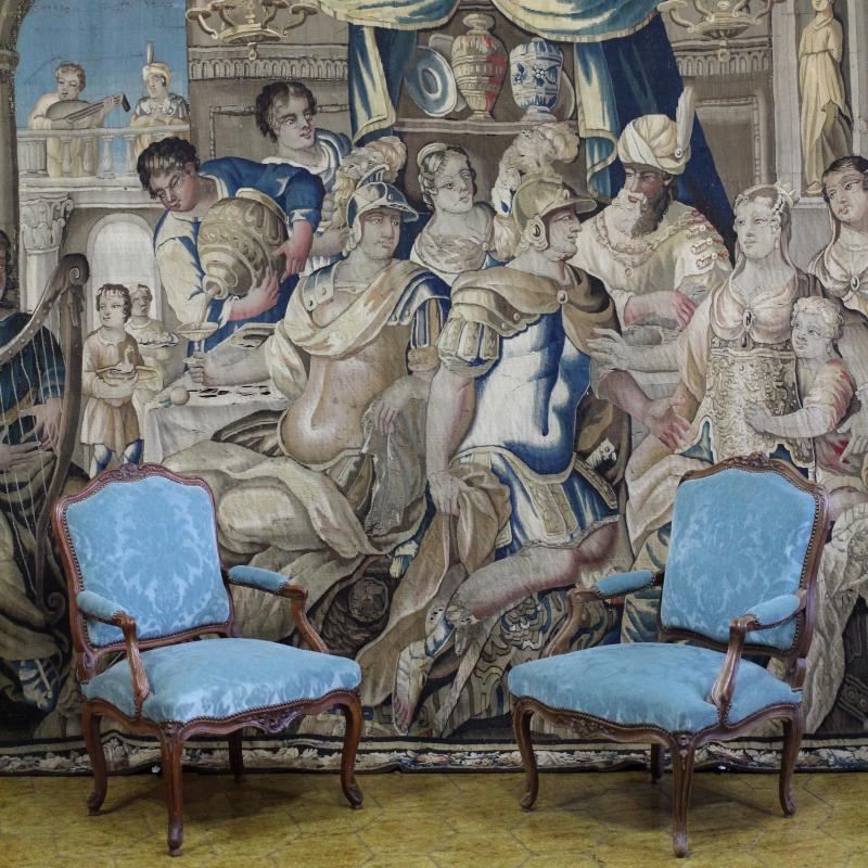 A PAIR OF 18TH CENTURY LOUIS XV PERIOD ARMCHAIRS