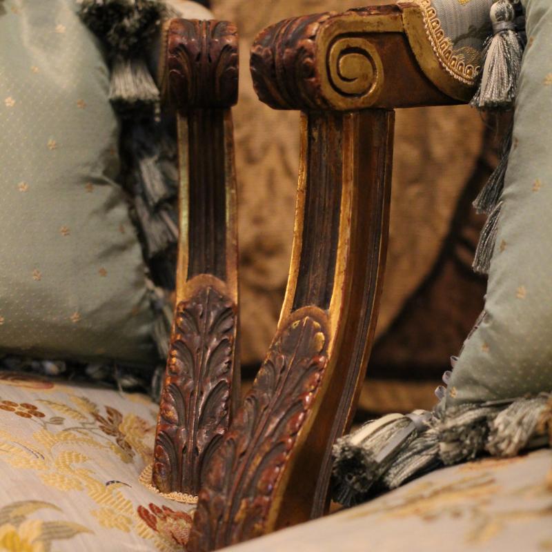 A FRENCH LOUIS XVI GILTWOOD SALON SUITE, EN CORBEILLE. CIRCA.