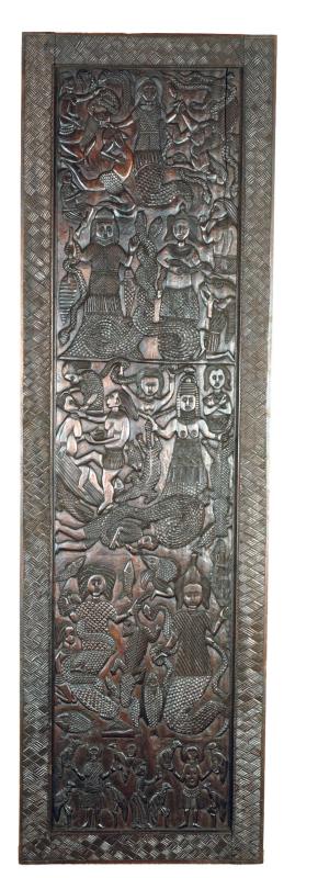 West African finely carved two sided panel