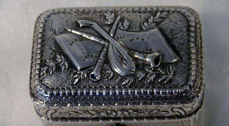 French Silver engraved Box