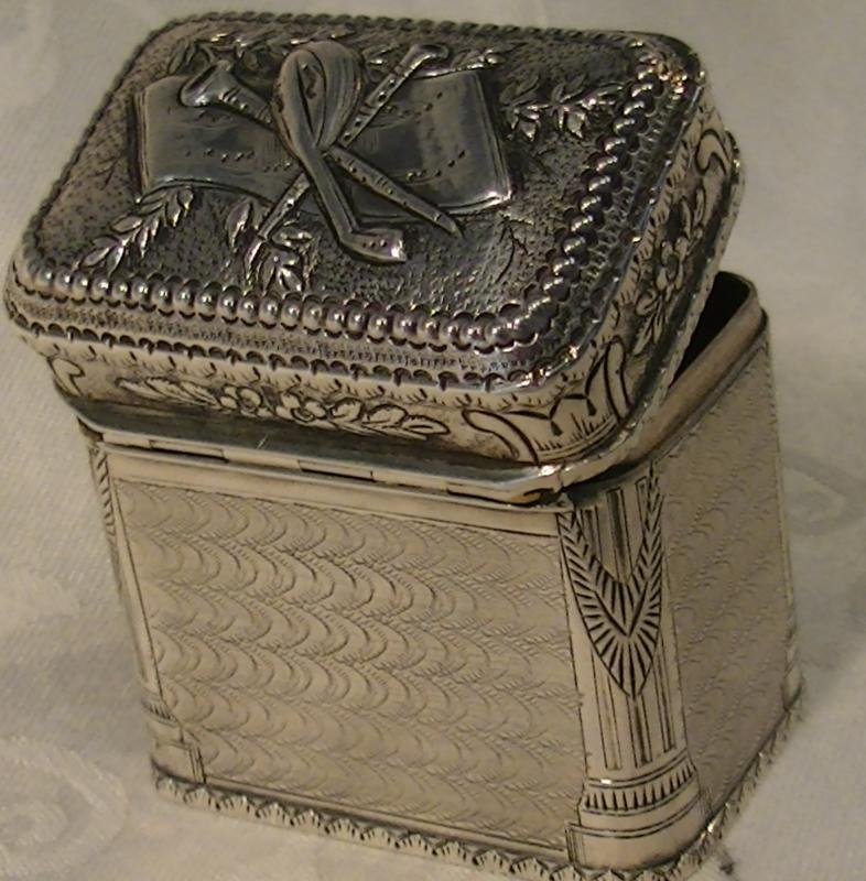 French Silver engraved Box