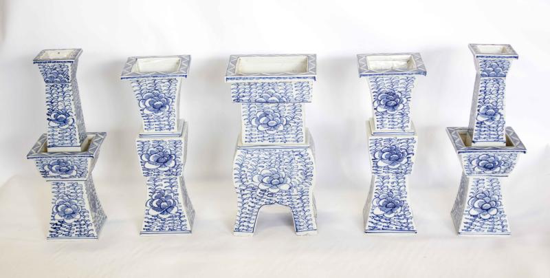 Chinese Porcelain Garniture Temple