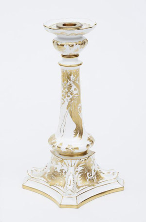 Royal Crown Derby Candlestick &#39;Gold Aves&#39;