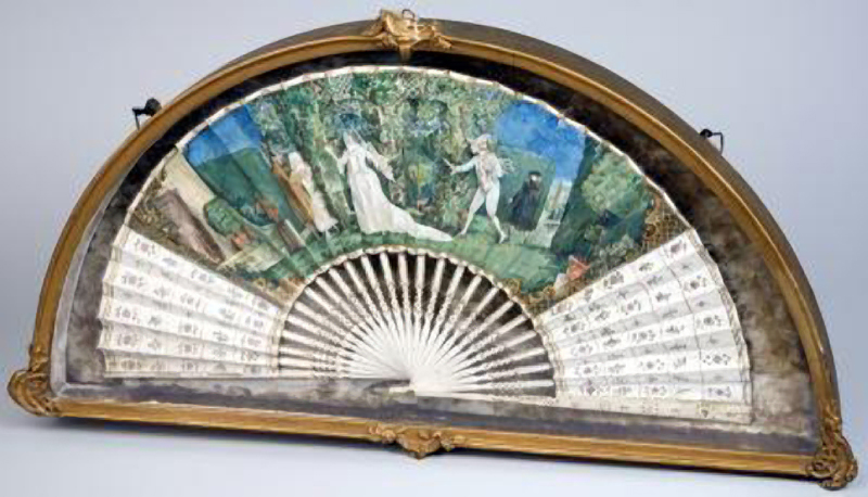 19th C. hand painted French fan