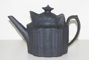 Antique Castleford Style Black Teapot